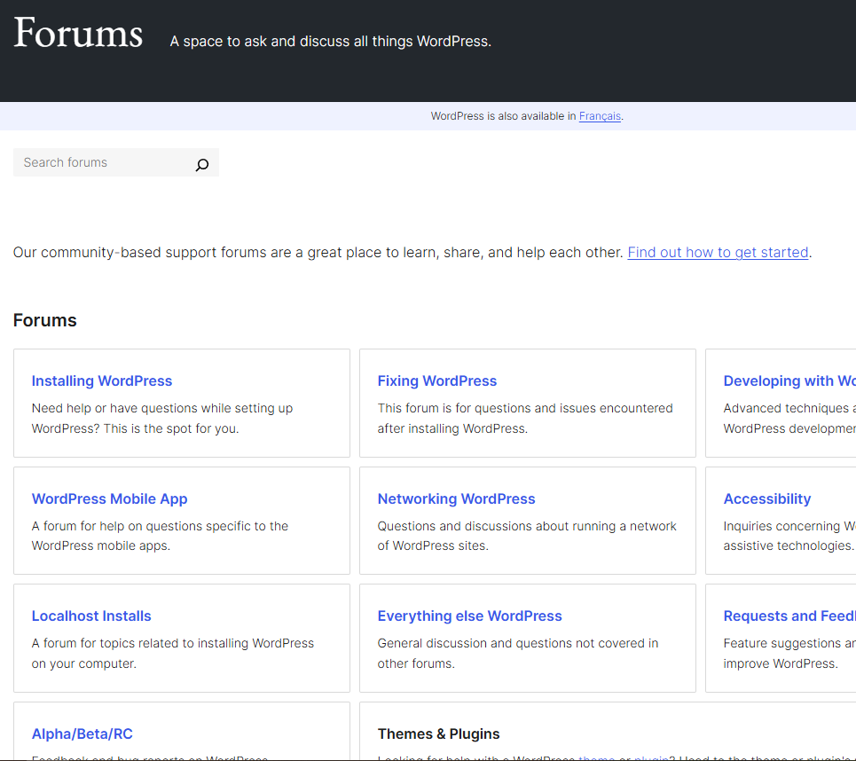 Communautés en ligne pour le support WordPress
