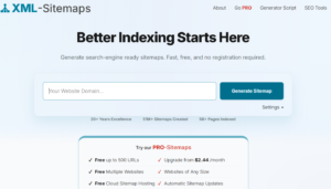 Interface de générateur de sitemap XML pour améliorer l'indexation des sites web