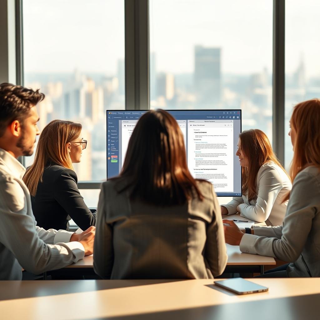 A collaborative workspace within the ia 29 webmail interface, featuring a central document editor surrounded by a group of professionals actively engaged in the editing and discussion process. The scene is illuminated by soft, natural lighting, creating a warm and focused atmosphere. The user interface elements are clean and intuitive, facilitating seamless teamwork. In the background, a cityscape can be seen through the window, hinting at the global reach and connectivity of the ia 29 webmail platform. A collaborative workspace within the ia 29 webmail interface, featuring a central document editor surrounded by a group of professionals actively engaged in the editing and discussion process. The scene is illuminated by soft, natural lighting, creating a warm and focused atmosphere. The user interface elements are clean and intuitive, facilitating seamless teamwork. In the background, a cityscape can be seen through the window, hinting at the global reach and connectivity of the ia 29 webmail platform.