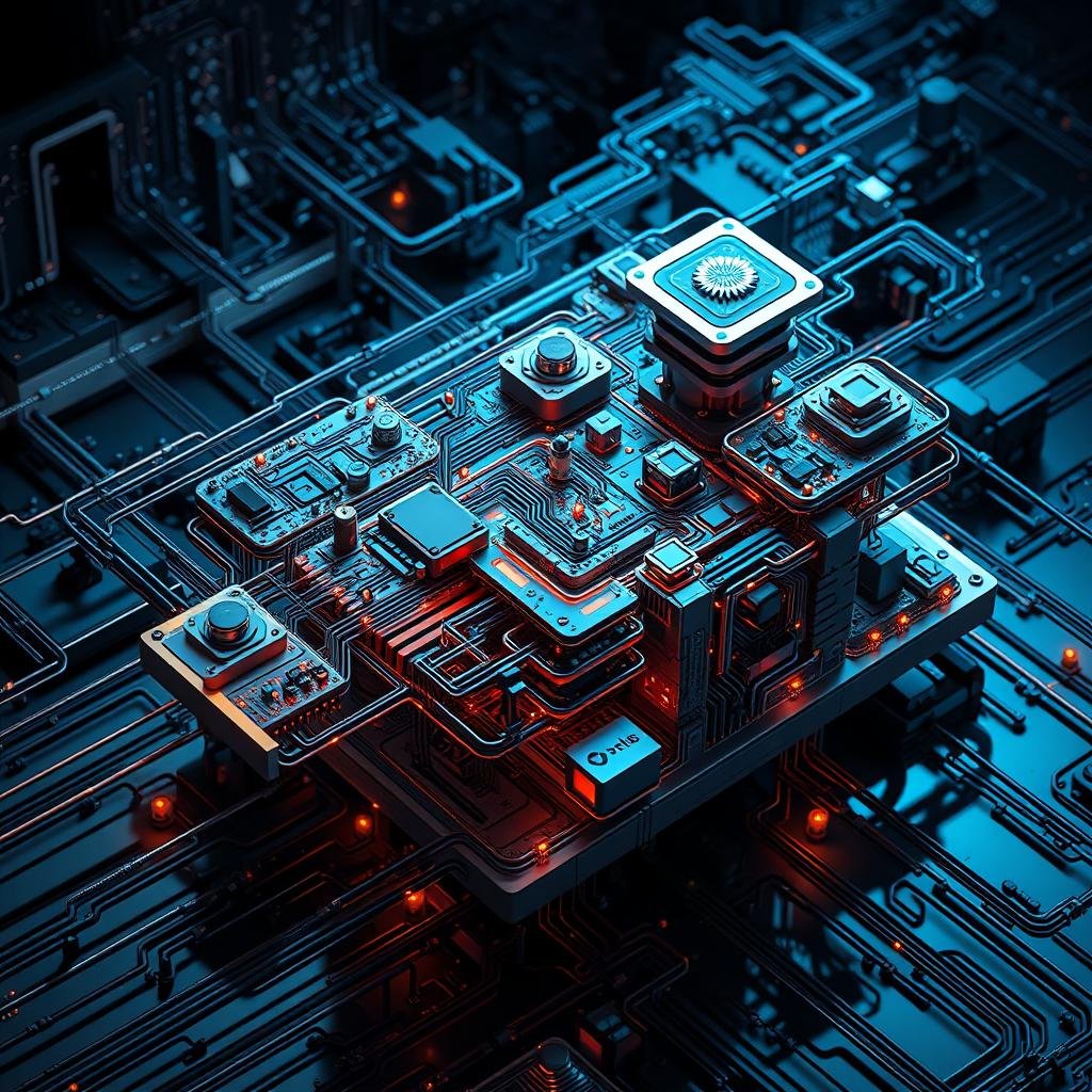 A detailed technical schematic of an AI model optimization process. A complex, three-dimensional visualization depicting the different stages of model training, from data preprocessing to fine-tuning, shown with intricate circuits, glowing nodes, and swirling data flows. The scene is bathed in a cool, metallic color palette, conveying the precision and rigor of the engineering work. Dramatic lighting casts long shadows, highlighting the depth and complexity of the model architecture. The overall mood is one of analytical focus and scientific discovery, reflecting the challenges and breakthroughs of optimizing machine learning models. A detailed technical schematic of an AI model optimization process. A complex, three-dimensional visualization depicting the different stages of model training, from data preprocessing to fine-tuning, shown with intricate circuits, glowing nodes, and swirling data flows. The scene is bathed in a cool, metallic color palette, conveying the precision and rigor of the engineering work. Dramatic lighting casts long shadows, highlighting the depth and complexity of the model architecture. The overall mood is one of analytical focus and scientific discovery, reflecting the challenges and breakthroughs of optimizing machine learning models.