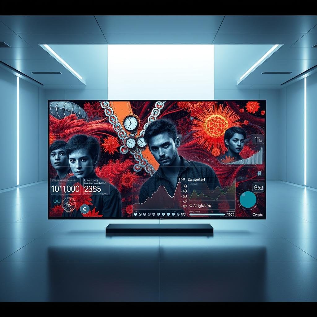 A futuristic and sleek visual representation of AI-powered video upscaling and optimization. In the foreground, a high-definition video frame displays a vibrant, intricate scene, its details enhanced by the latest upscaling algorithms. In the middle ground, a series of streamlined graphics and data visualizations illustrate the process, showcasing performance metrics, resolution comparisons, and real-time optimization adjustments. The background features a backdrop of a minimalist, high-tech environment, with subtle gradients and geometric patterns suggesting the advanced computational power underlying the upscaling technology. The overall composition conveys a sense of cutting-edge innovation, seamless performance, and the transformative potential of AI-driven video enhancement. A futuristic and sleek visual representation of AI-powered video upscaling and optimization. In the foreground, a high-definition video frame displays a vibrant, intricate scene, its details enhanced by the latest upscaling algorithms. In the middle ground, a series of streamlined graphics and data visualizations illustrate the process, showcasing performance metrics, resolution comparisons, and real-time optimization adjustments. The background features a backdrop of a minimalist, high-tech environment, with subtle gradients and geometric patterns suggesting the advanced computational power underlying the upscaling technology. The overall composition conveys a sense of cutting-edge innovation, seamless performance, and the transformative potential of AI-driven video enhancement.