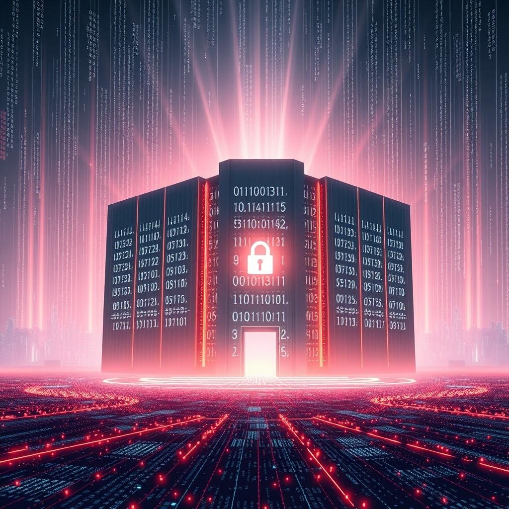 A secure digital data fortress stands tall, its sleek, geometric architecture adorned with futuristic luminescent panels. Surrounding it, a landscape of abstract binary patterns and cryptographic symbols creates a captivating visual symphony. Intense beams of light emanate from the structure, symbolizing the power and precision of modern data protection. The image conveys a sense of technological sophistication, with a subtle elegance that evokes the delicate balance between digital security and user privacy. The overall tone is one of technological prowess and unwavering vigilance, perfectly capturing the essence of "Sécurité des données visuelles en informatique numérique". A secure digital data fortress stands tall, its sleek, geometric architecture adorned with futuristic luminescent panels. Surrounding it, a landscape of abstract binary patterns and cryptographic symbols creates a captivating visual symphony. Intense beams of light emanate from the structure, symbolizing the power and precision of modern data protection. The image conveys a sense of technological sophistication, with a subtle elegance that evokes the delicate balance between digital security and user privacy. The overall tone is one of technological prowess and unwavering vigilance, perfectly capturing the essence of "Sécurité des données visuelles en informatique numérique".