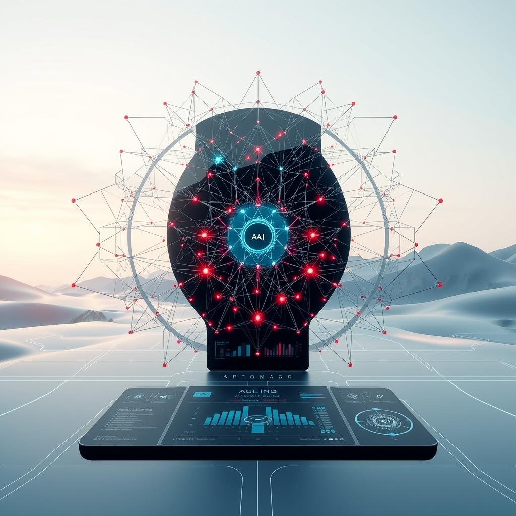 A sophisticated multimodal AI model, rendered in a clean, minimalist style with a focus on sleek lines and abstract geometric shapes. The foreground features a central hub of interconnected neural networks, pulsing with vibrant, chromatic energy. The middle ground showcases a fluid, dynamic interface with elegant data visualizations and seamless gesture-based controls. The background is a serene, futuristic landscape with subtle gradients and ethereal lighting, hinting at the vast potential of this cutting-edge technology. Captured with a sharp, high-resolution lens to emphasize the precision and elegance of the model's architecture. A sophisticated multimodal AI model, rendered in a clean, minimalist style with a focus on sleek lines and abstract geometric shapes. The foreground features a central hub of interconnected neural networks, pulsing with vibrant, chromatic energy. The middle ground showcases a fluid, dynamic interface with elegant data visualizations and seamless gesture-based controls. The background is a serene, futuristic landscape with subtle gradients and ethereal lighting, hinting at the vast potential of this cutting-edge technology. Captured with a sharp, high-resolution lens to emphasize the precision and elegance of the model's architecture.