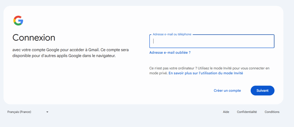 Accéder à ma boîte Gmail