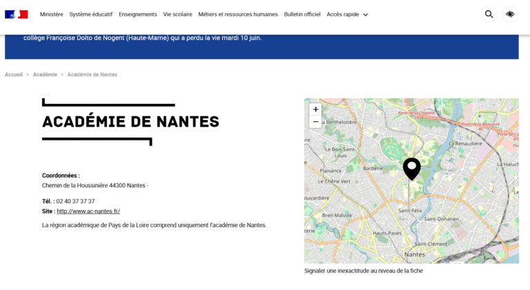 adresse académique nantes