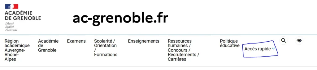 accès rapide site académie de Grenoble