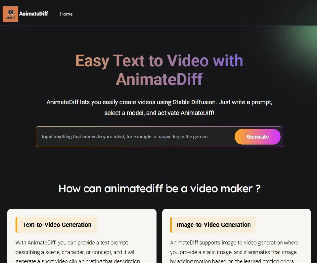 Animation générée avec AnimateDiff
