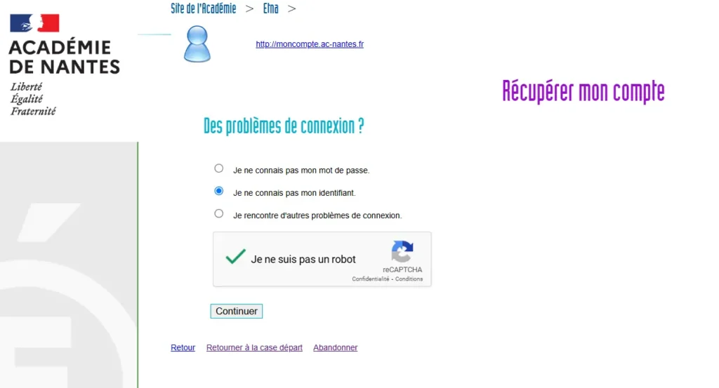récupération identifiant webmail ac-nantes