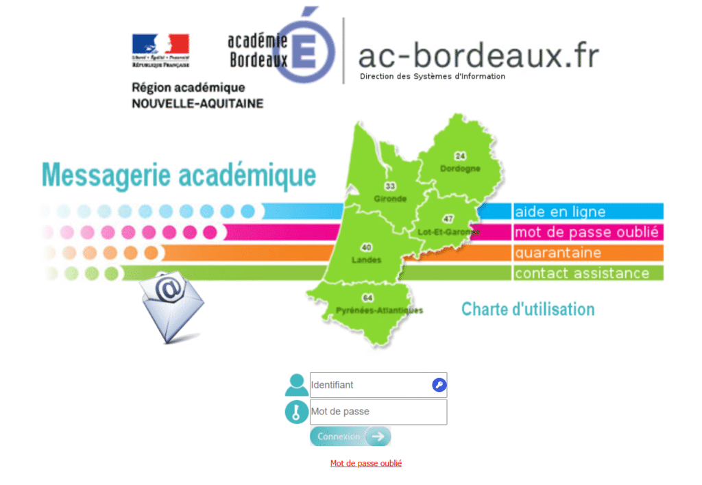 Mot de passe oublié webmail académie Bordeaux