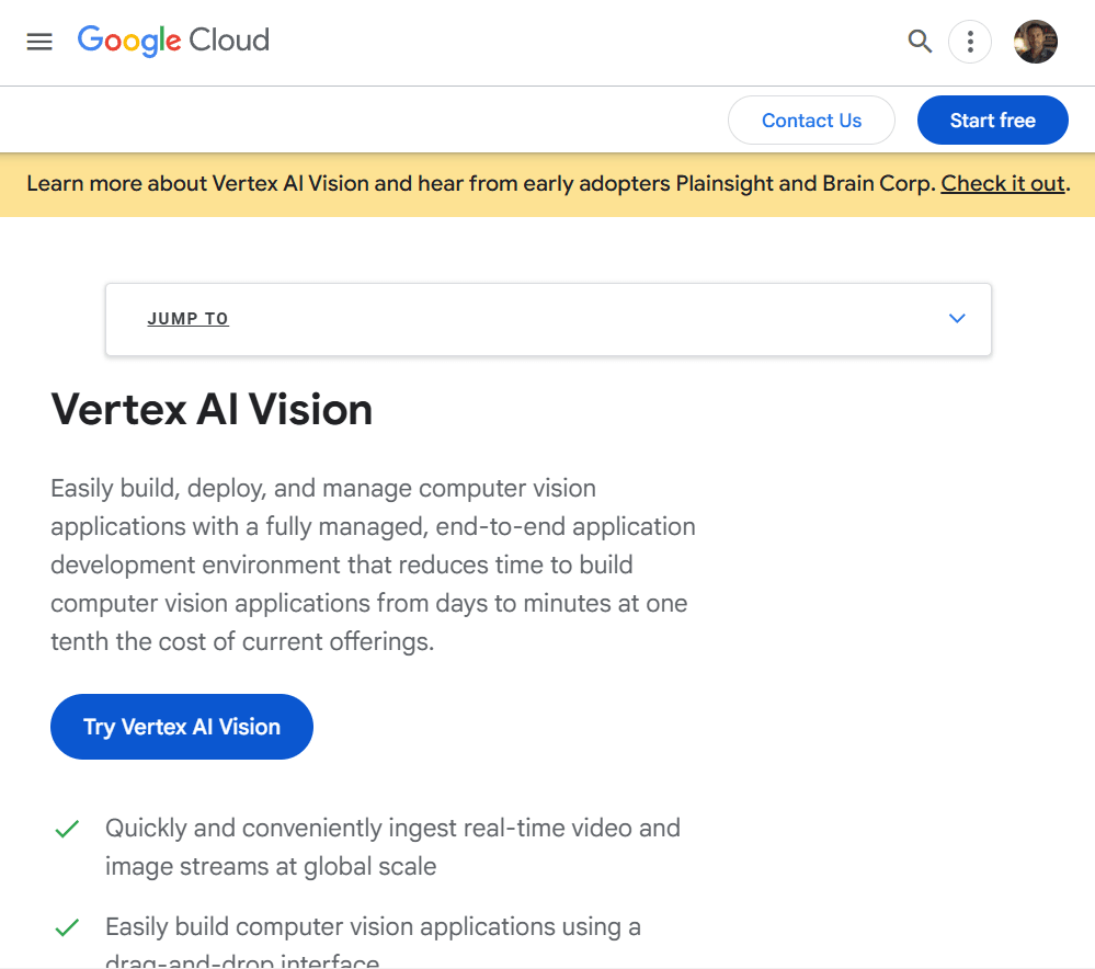 Vertex AI Vision pour le développement d'applications de vision par ordinateur