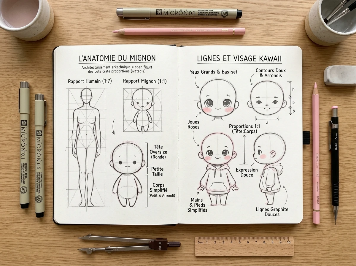 Ce qui rend un dessin mignon, techniquement