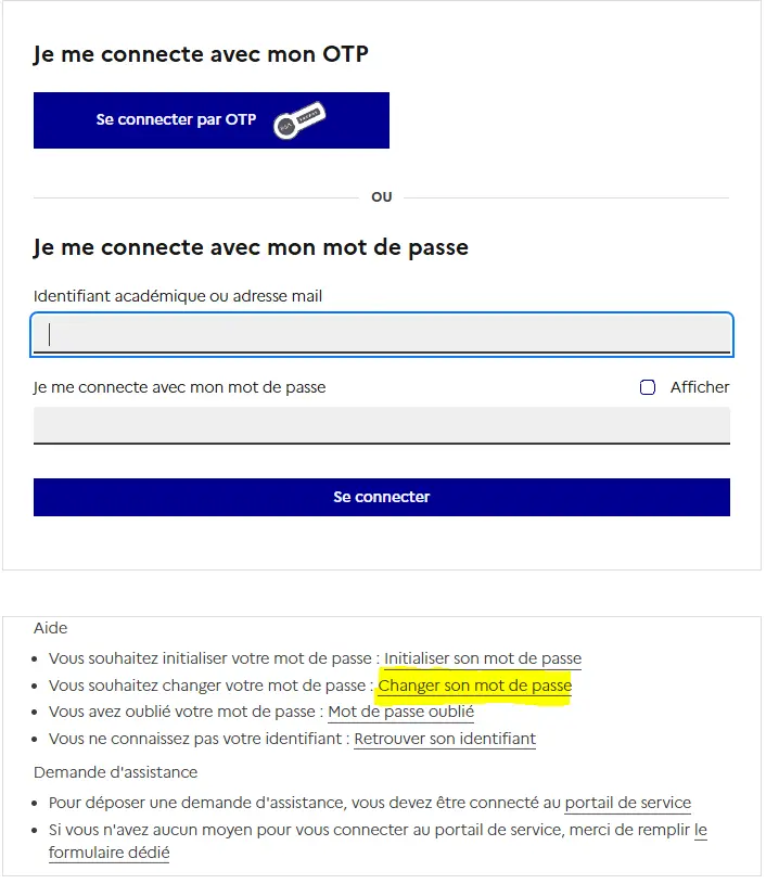 changer le mot de passe webmail ia académie de Grenoble