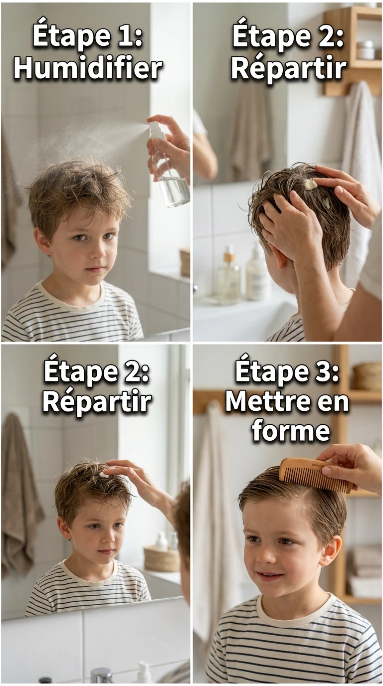Coiffer sur cheveux légèrement humides