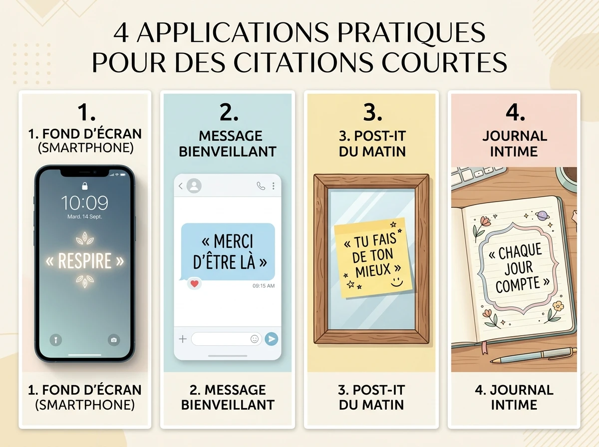 Comment utiliser ces citations courtes au quotidien