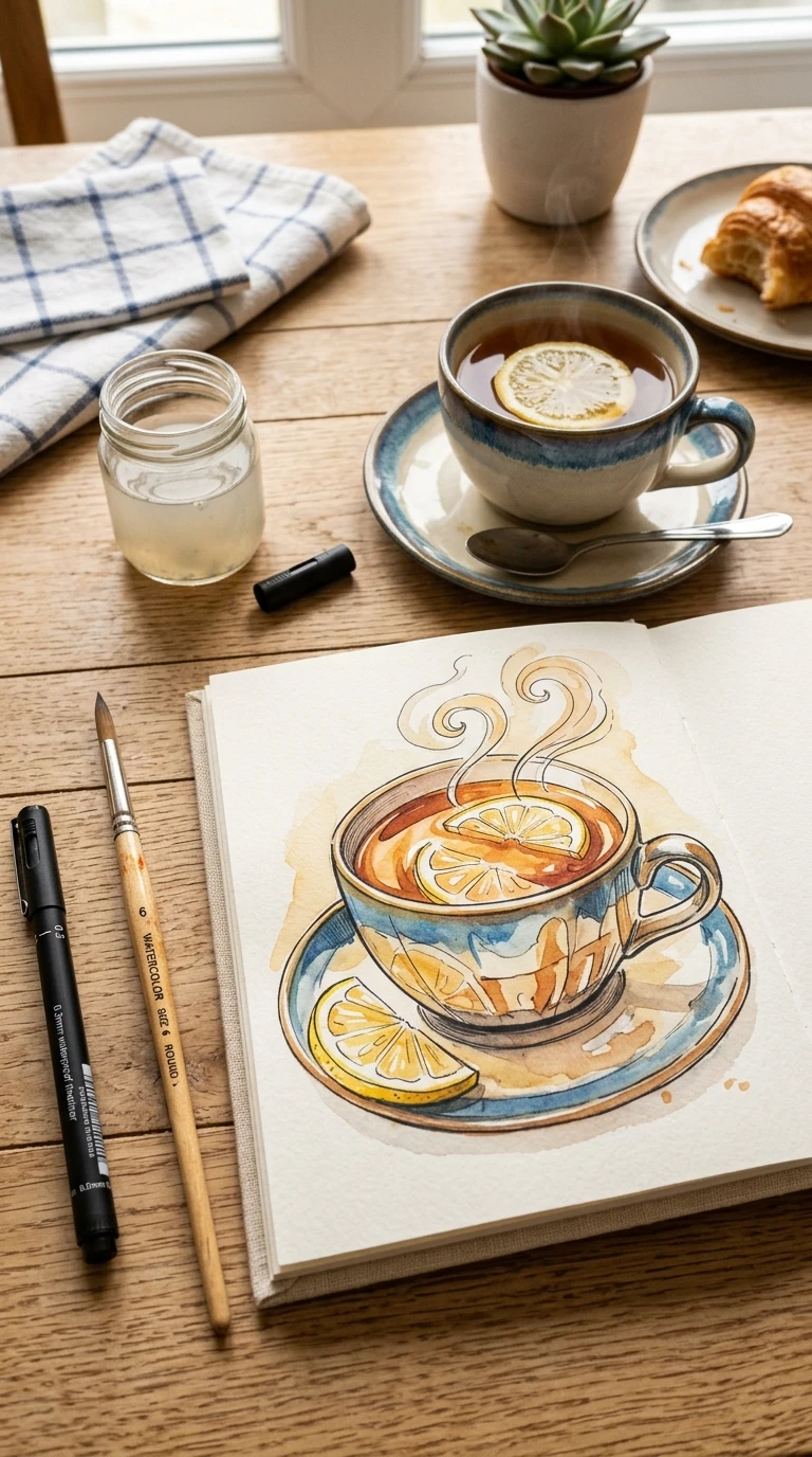 Dessine le contenu de ta tasse ou de ton assiette du moment