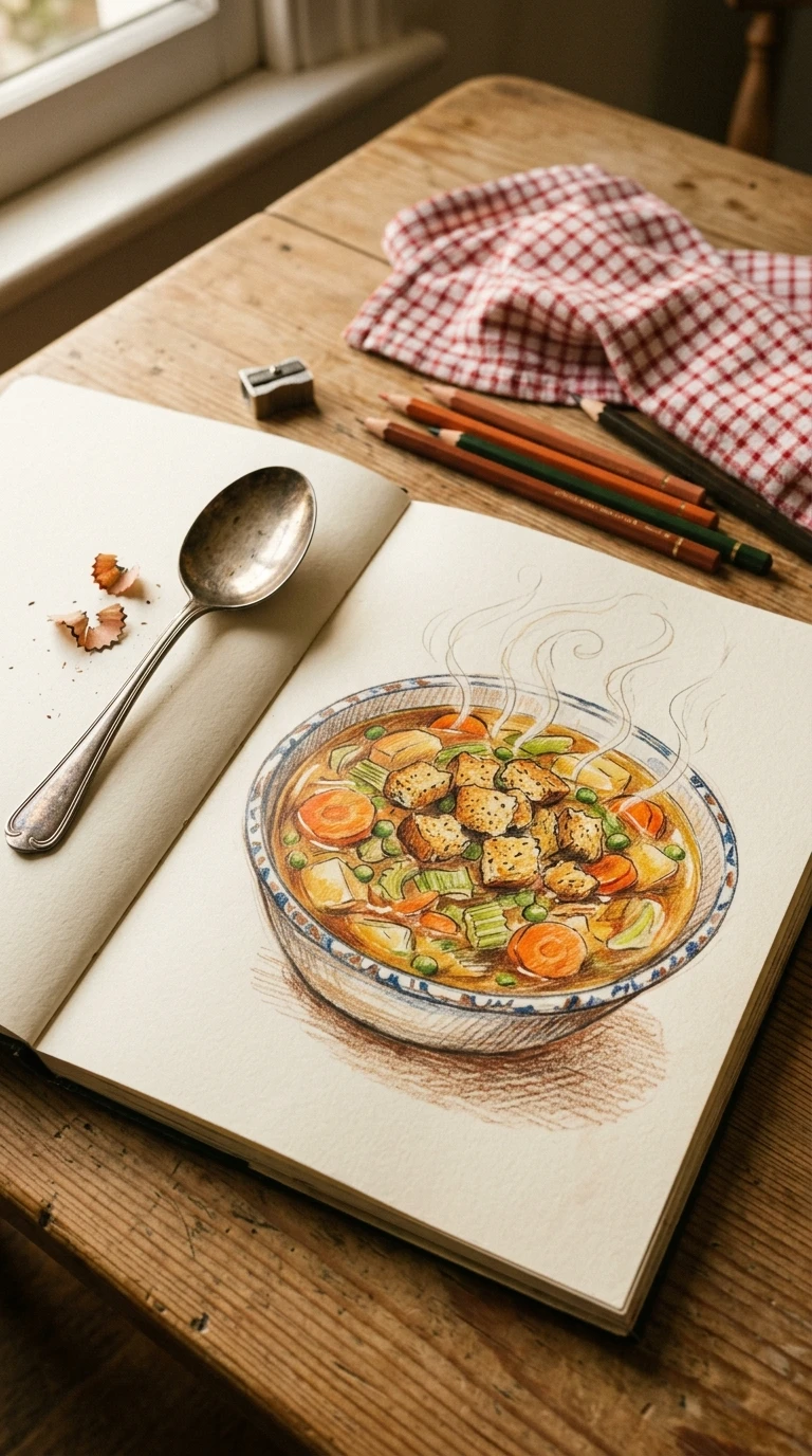 Dessine un plat qui te rappelle un moment précis de ton enfance