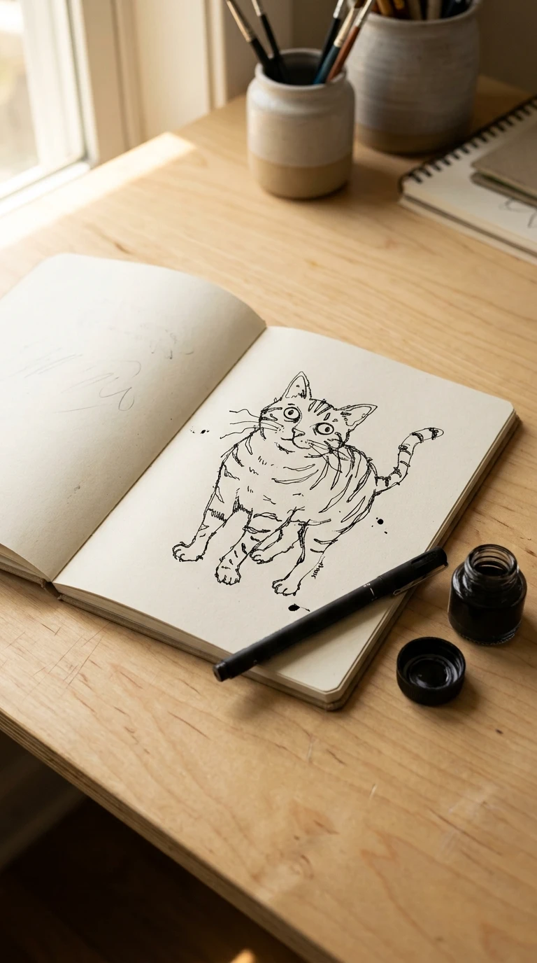 Dessine uniquement avec ta main non dominante