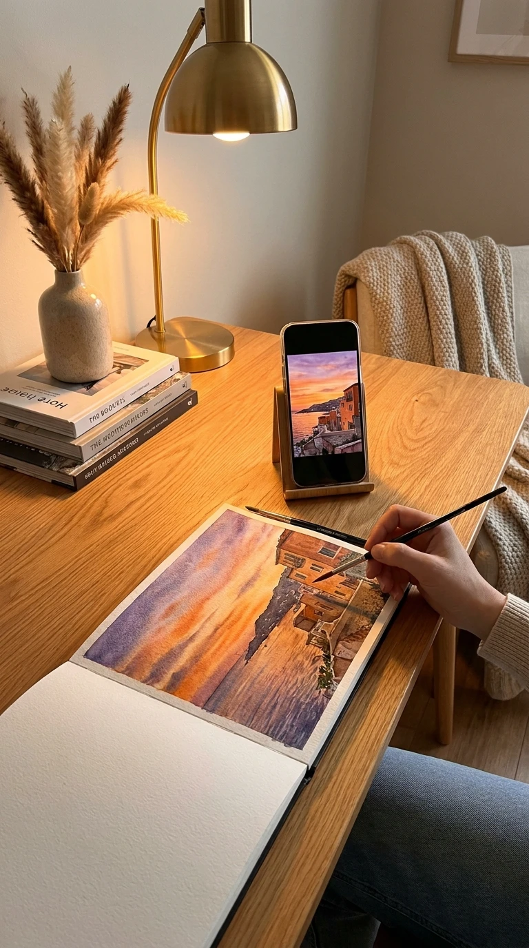 Dessiner d'après photo, une fois rentré : une pratique légitime et sous-estimée