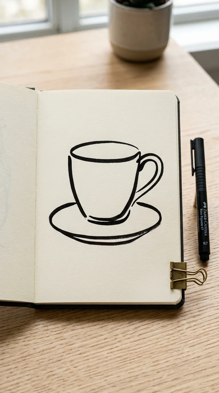 Dessiner un objet en cinq traits maximum