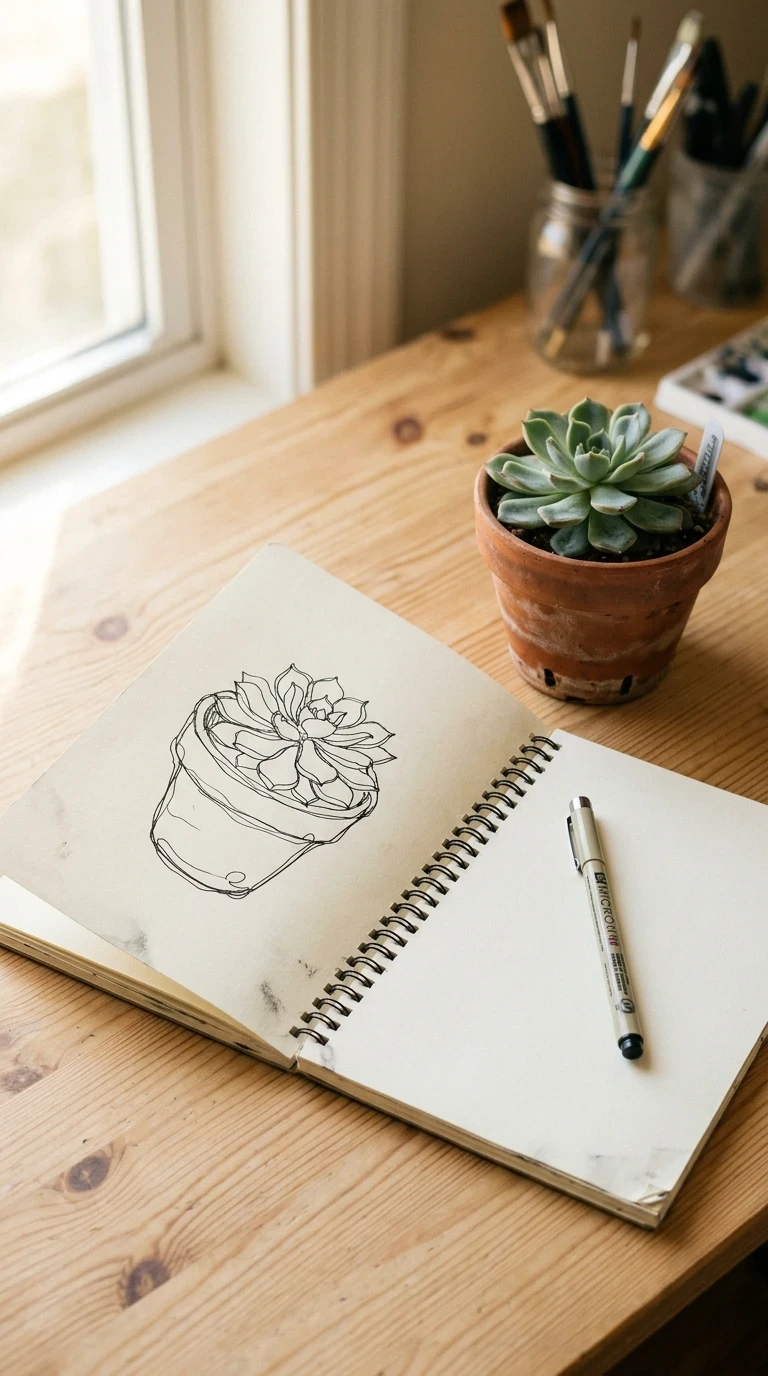Dessiner un objet sans jamais regarder sa feuille