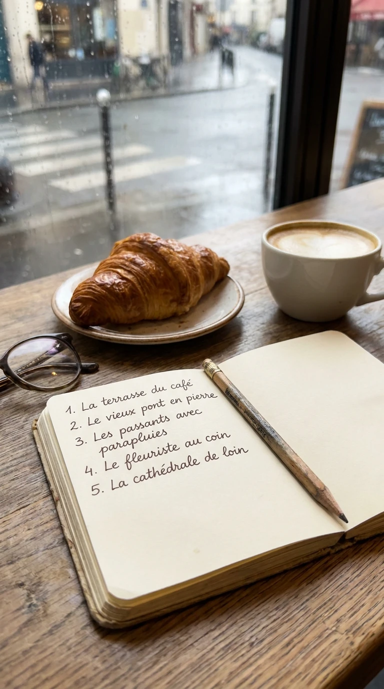 Écrire une liste de sujets à dessiner pour votre prochaine sortie