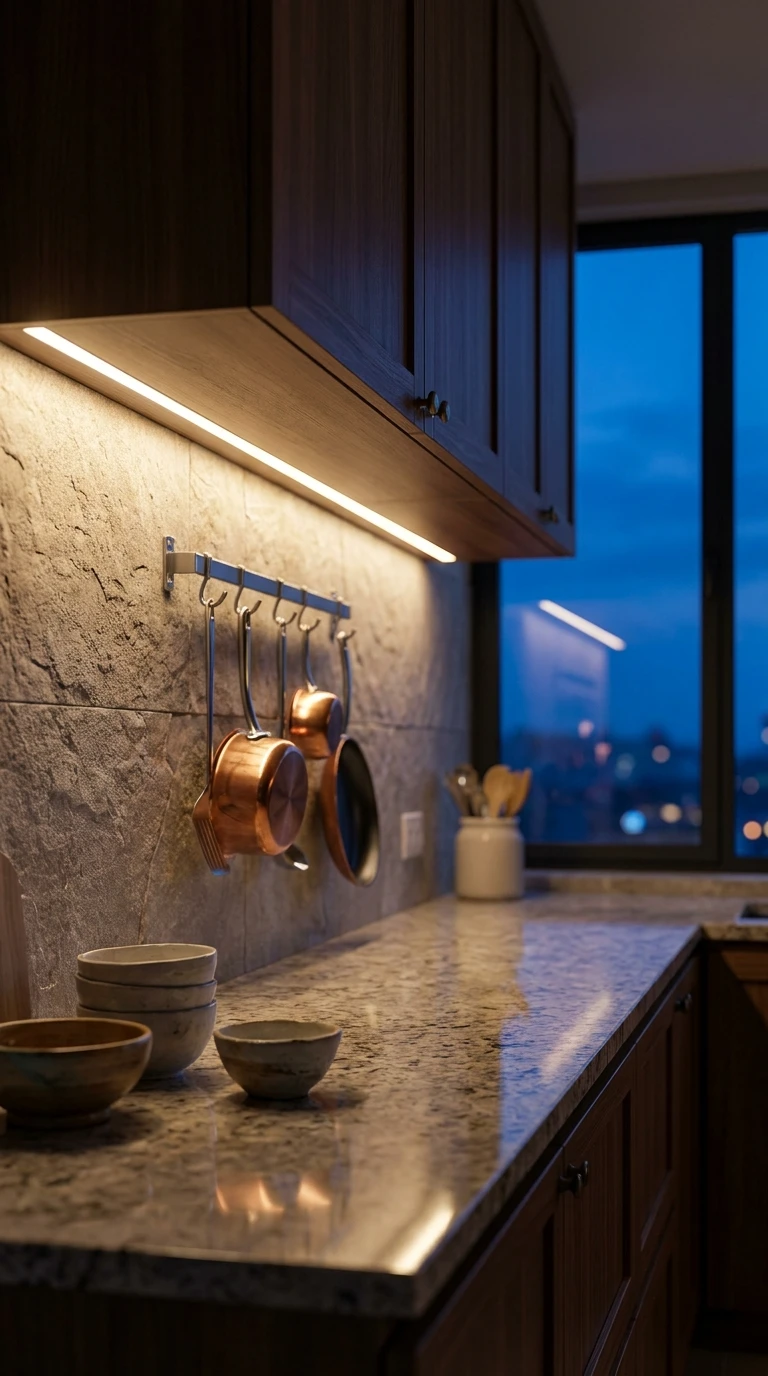 La bande LED sous les meubles hauts