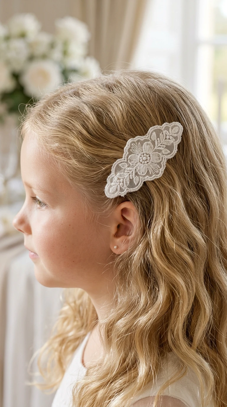 La barrette dentelle sur onde naturelle