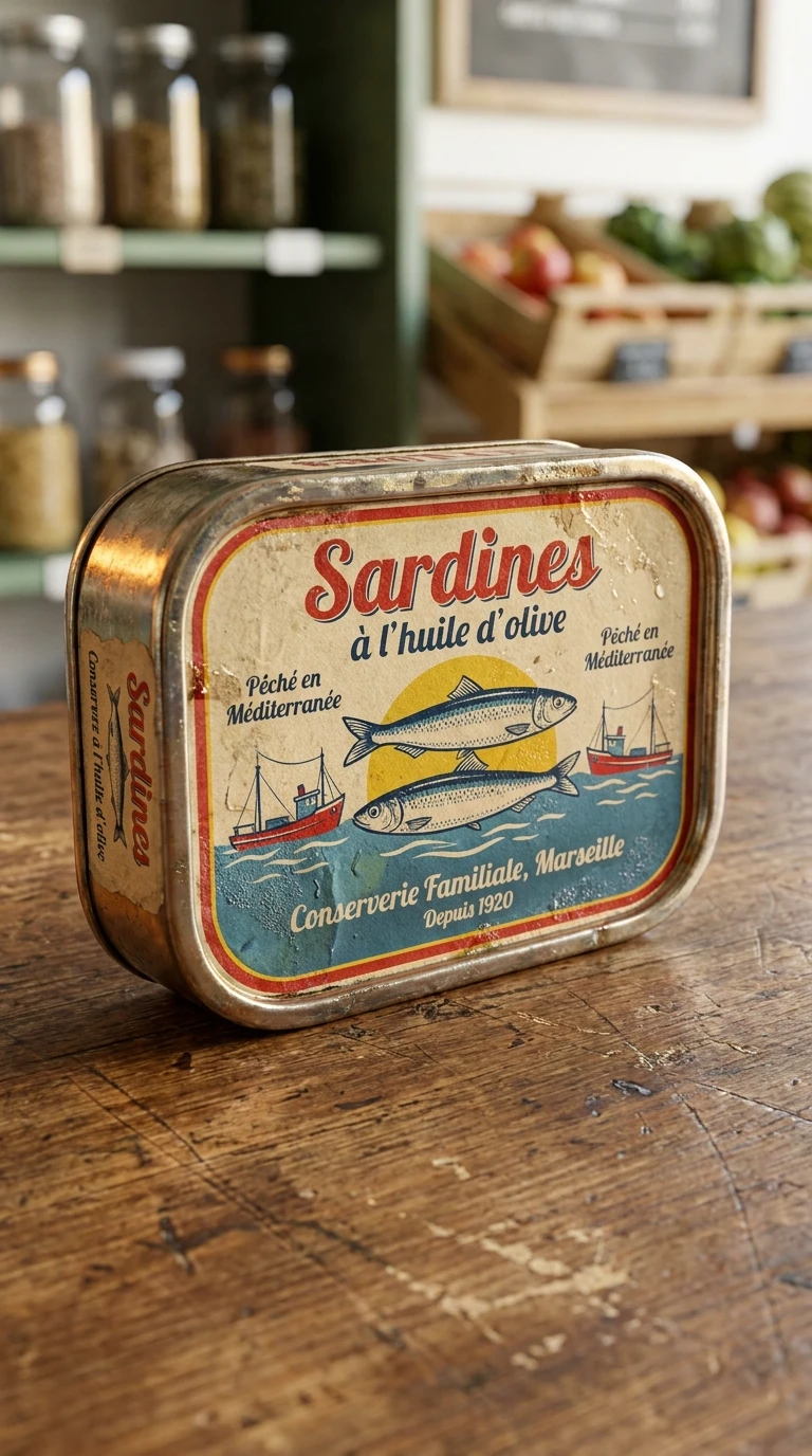 La boîte de conserve locale trouvée en épicerie