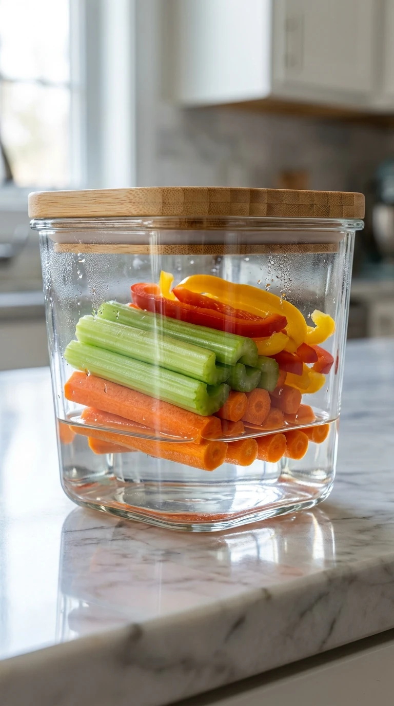 La boîte hermétique pour légumes déjà coupés