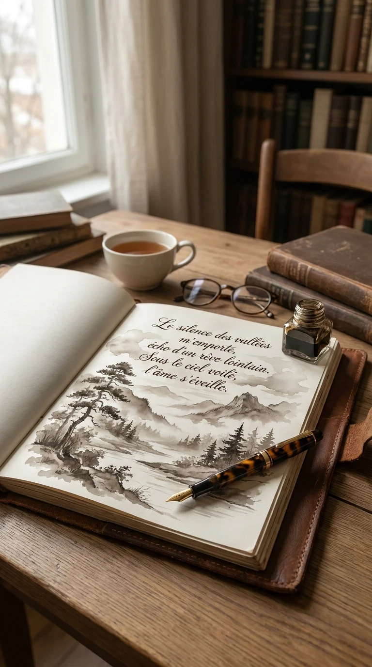 La calligraphie intégrée au dessin