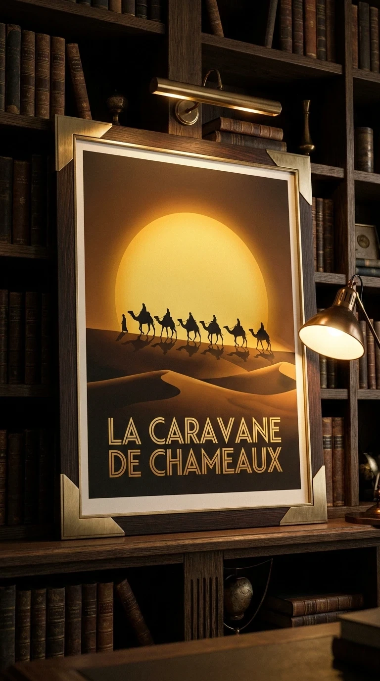 La caravane de chameaux en silhouette