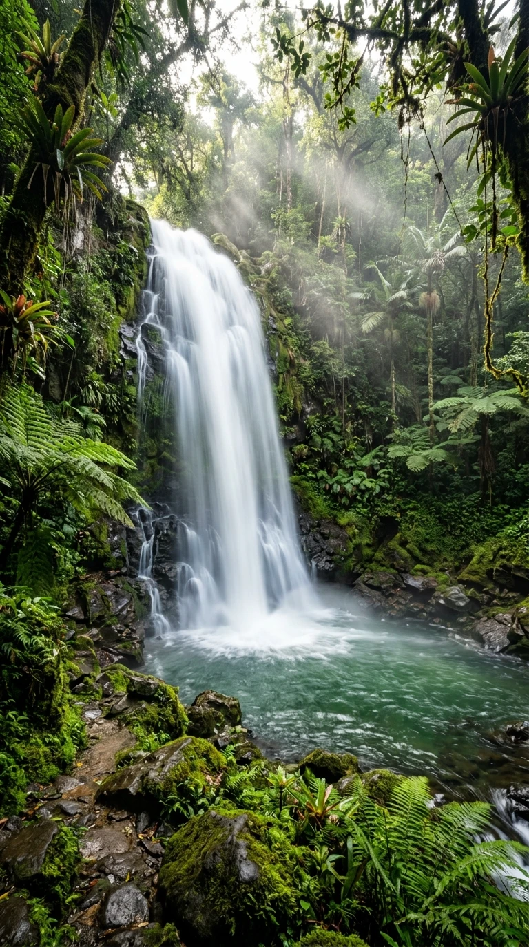 La cascade dans une forêt tropicale