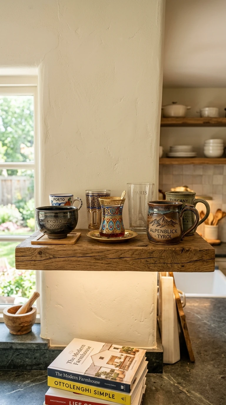 La collection de tasses ou verres rapportés