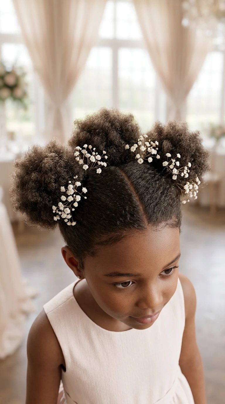 La couronne de puffs avec fleurs