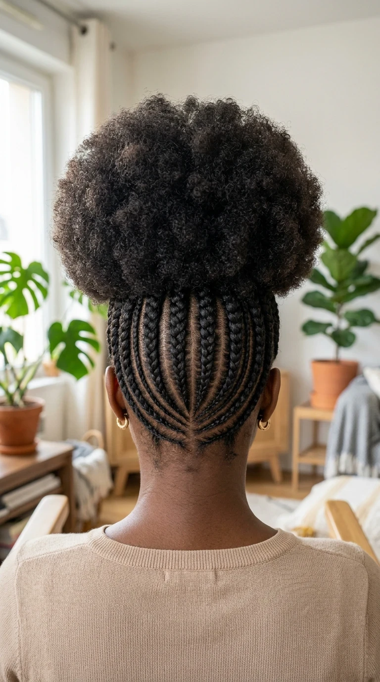 La couronne de tresses sur puff