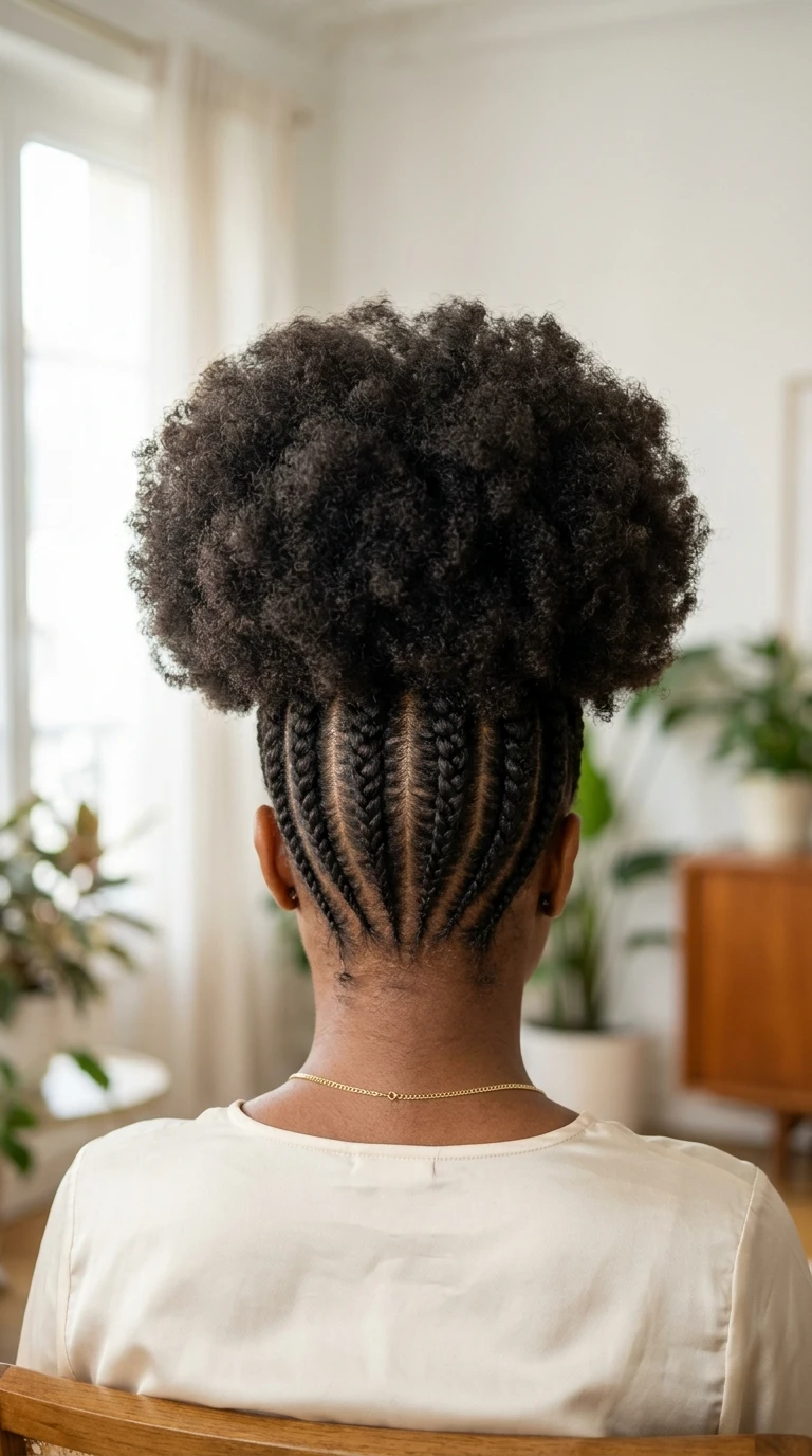 La couronne de tresses sur puff