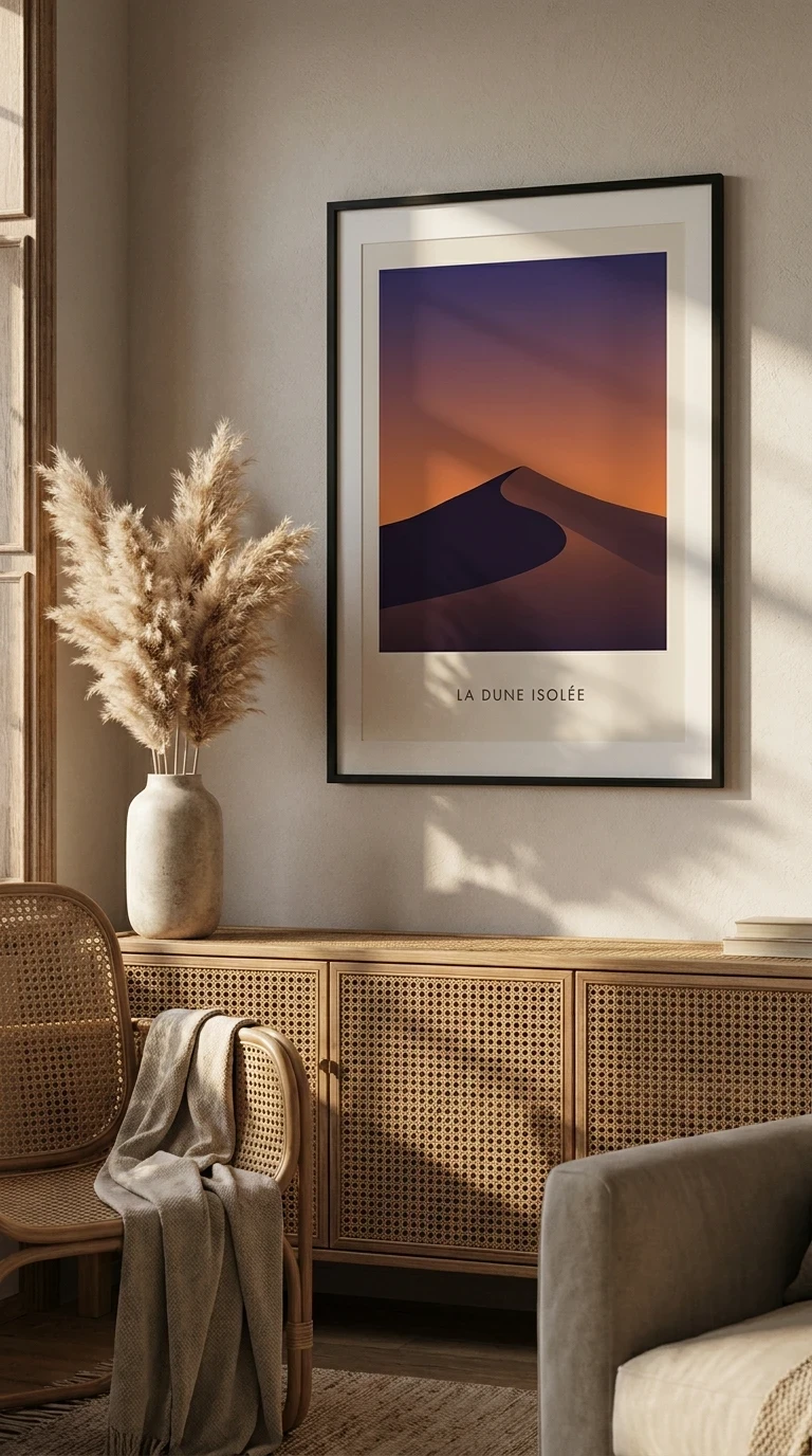 La dune isolée au coucher du soleil