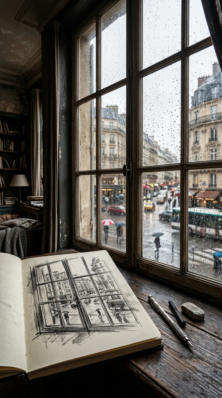 La fenêtre vue de l'intérieur
