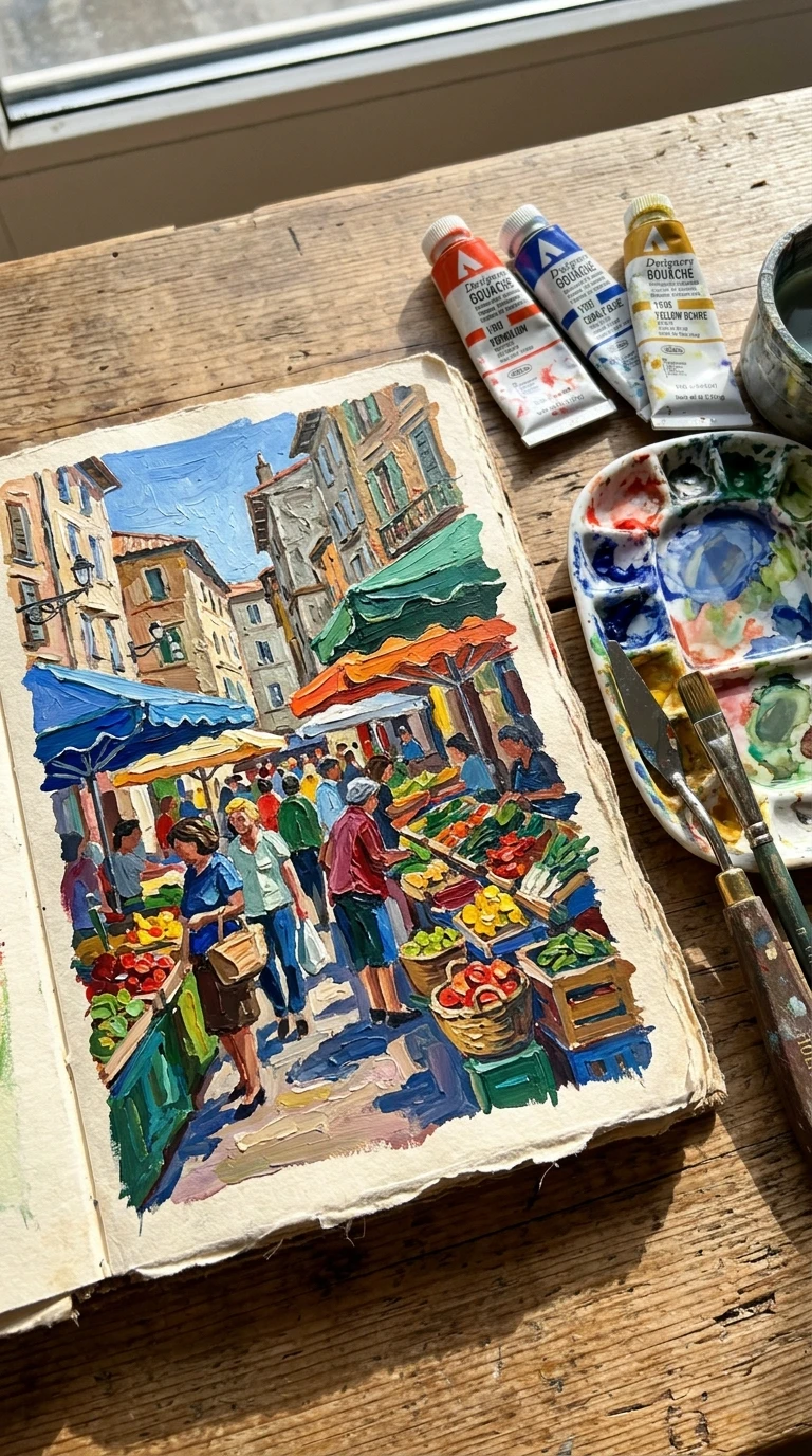 La gouache opaque et texturée