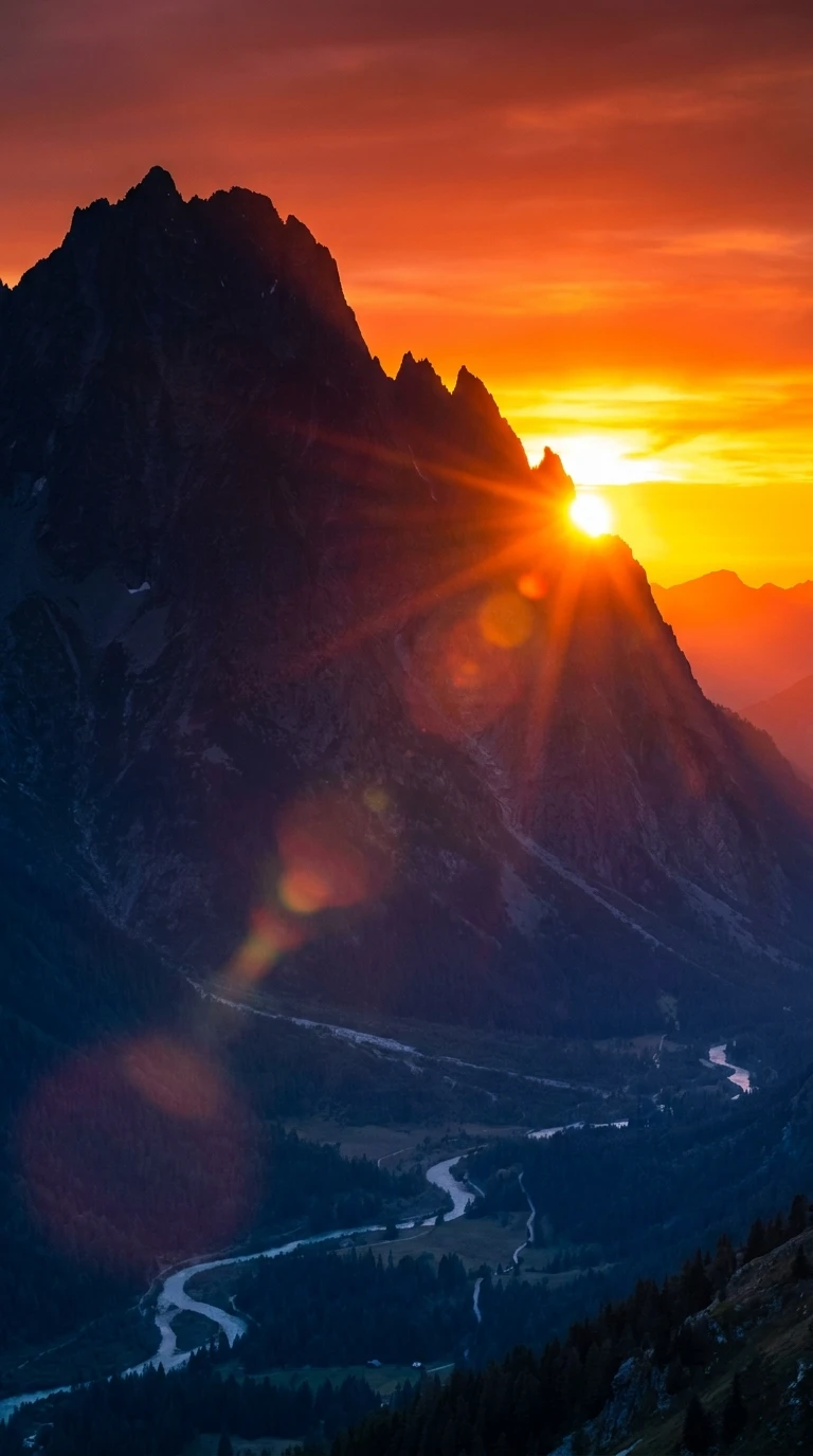 La montagne à contre-jour