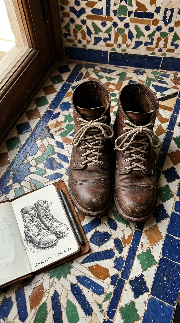 La paire de chaussures au sol