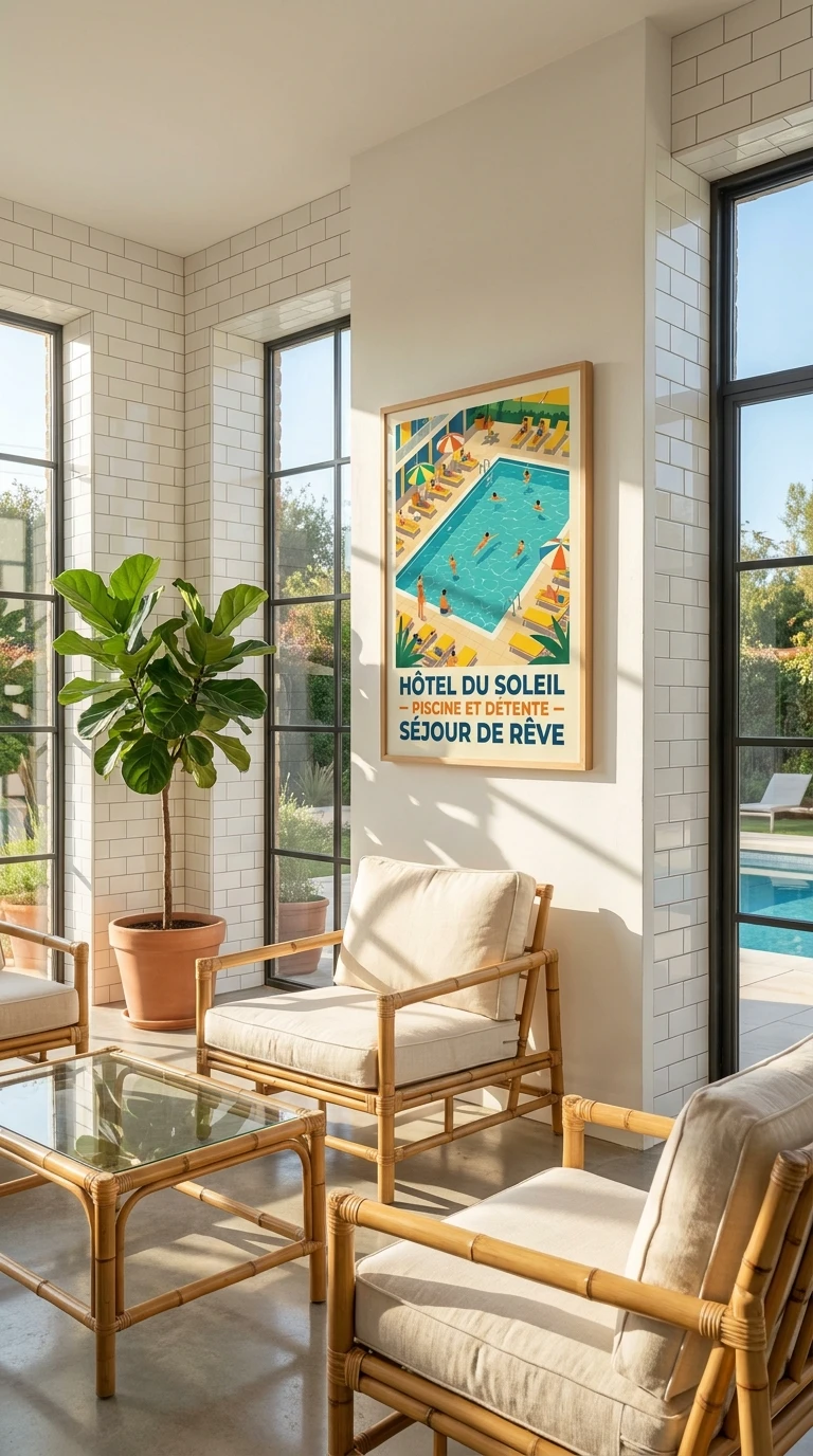 La piscine d'hôtel en vue plongeante