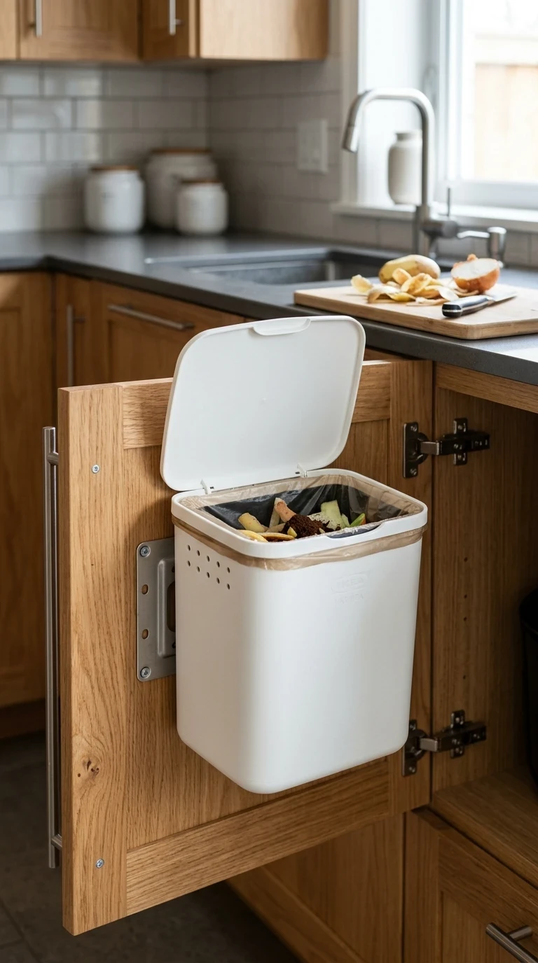 La poubelle VARIERA montée sur porte