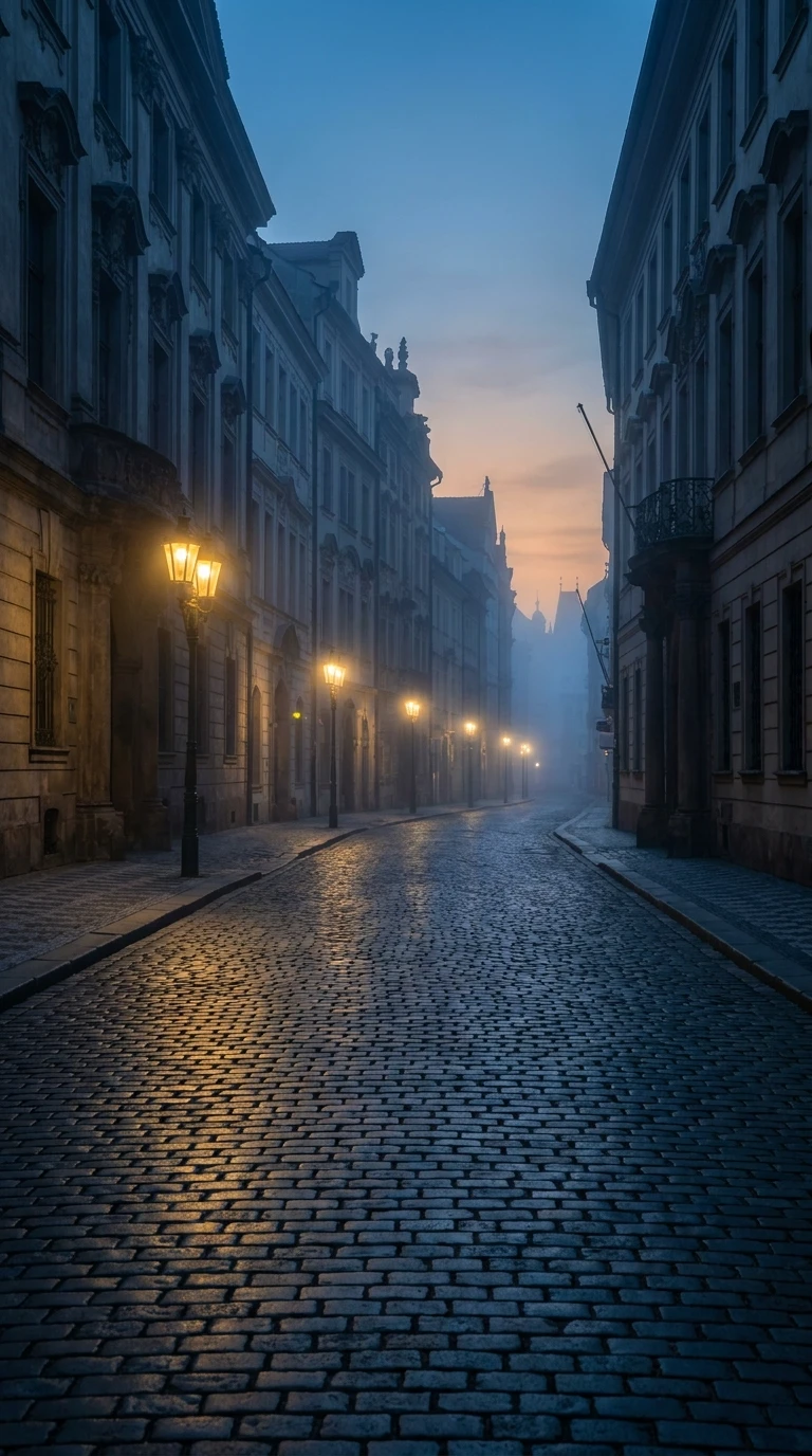 La rue vide au lever du jour