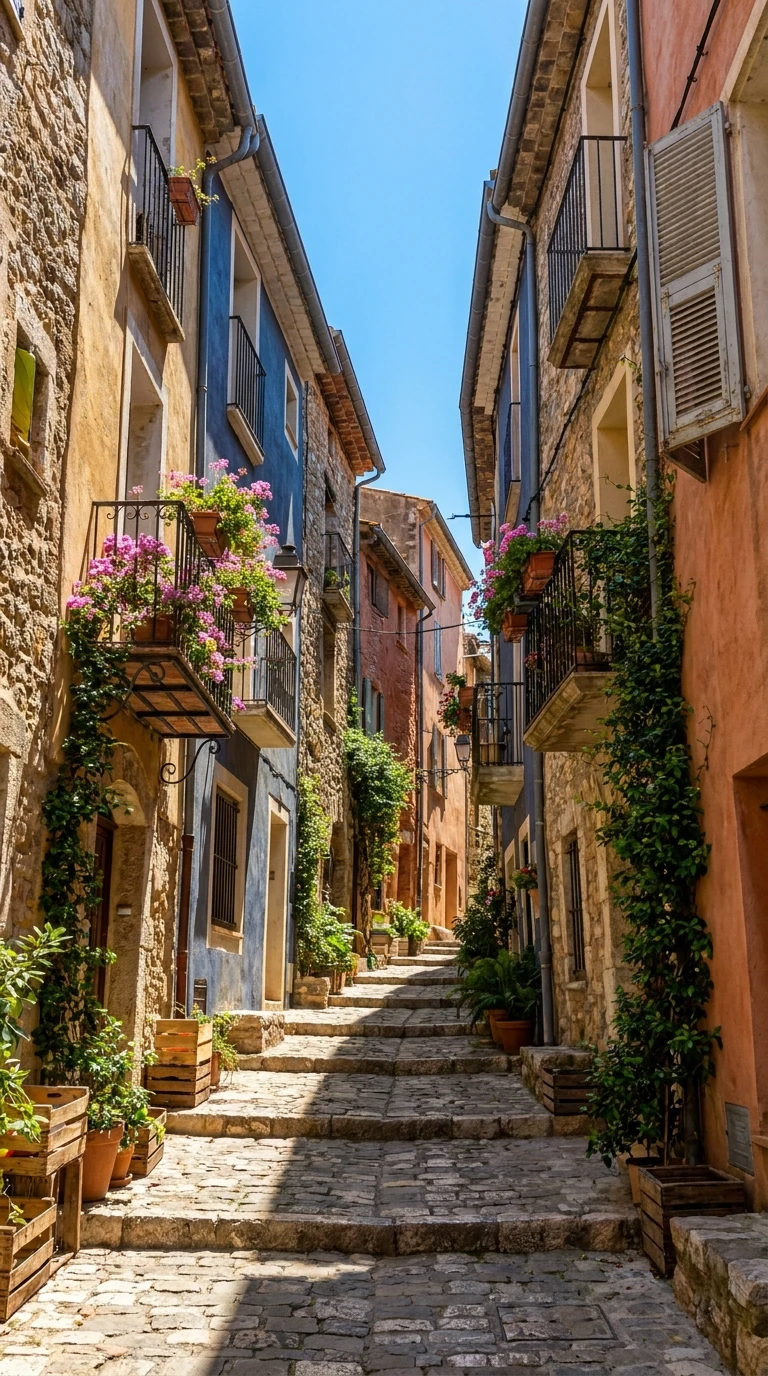 La ruelle aux façades colorées