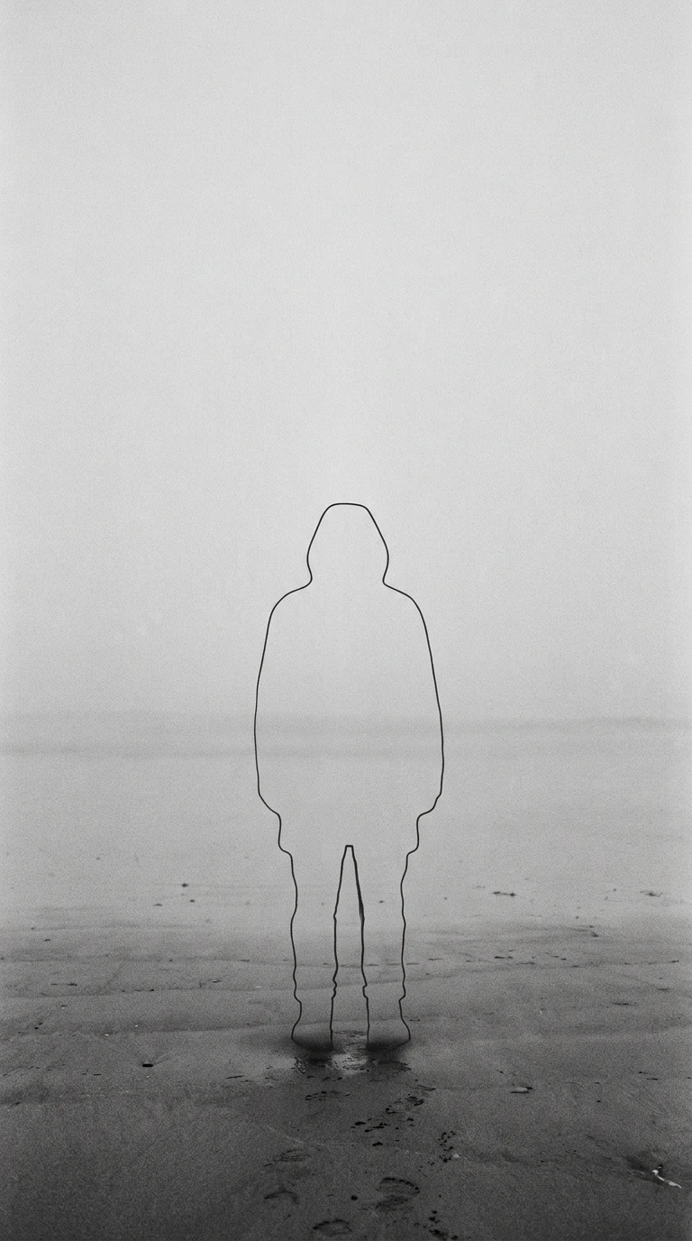 La silhouette de personne de dos, en une seule ligne continue