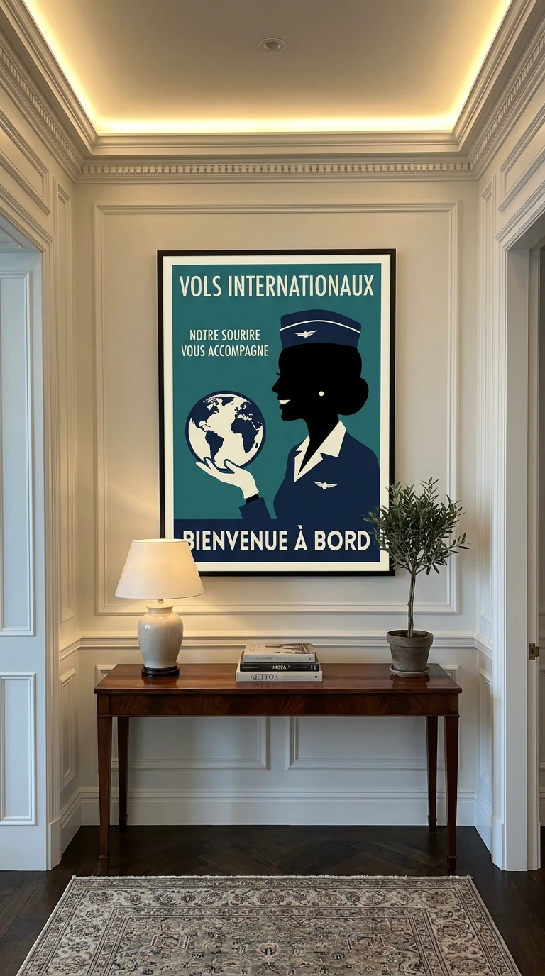 La silhouette d'hôtesse de l'air stylisée