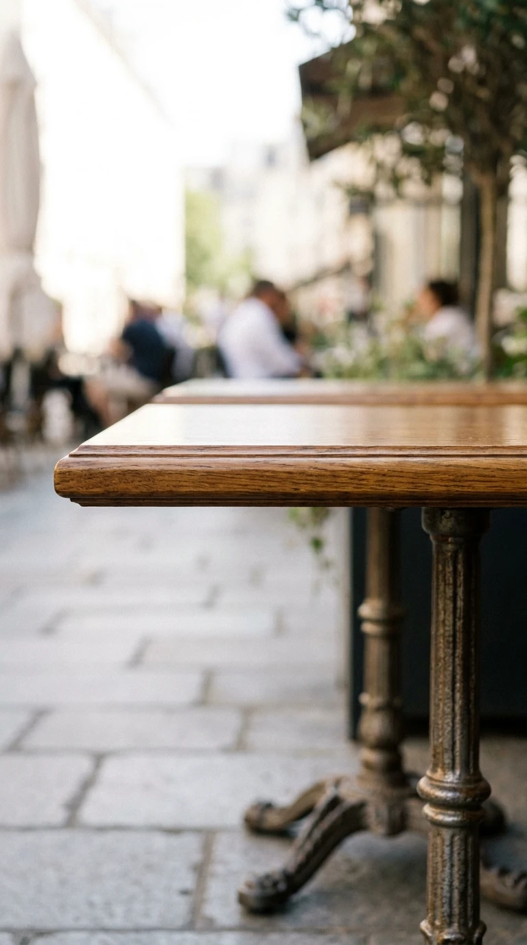 La table de café vue de côté