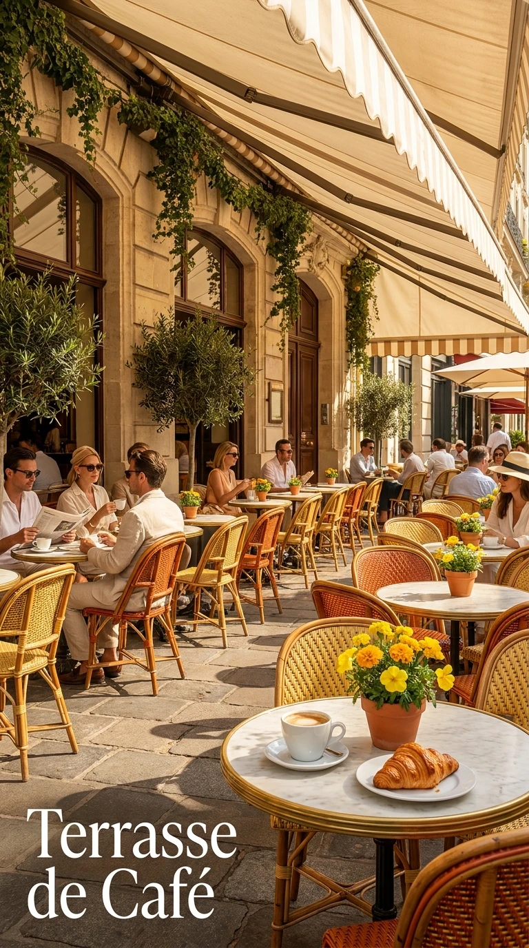 La terrasse de café à midi