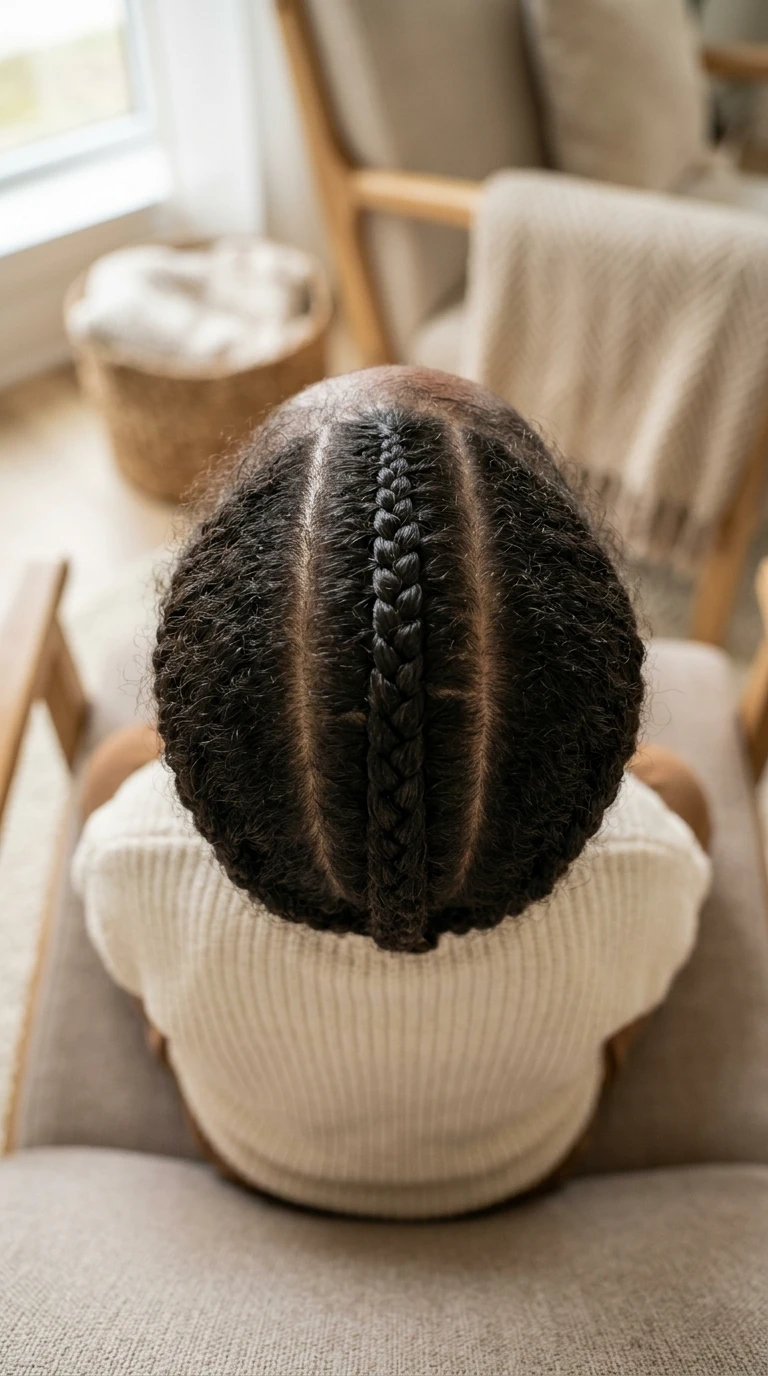 La tresse africaine simple (plaquée)